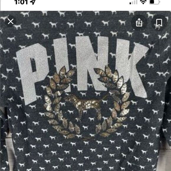 VS Pink bling sleep shirt large (L) - Picture 4 of 9